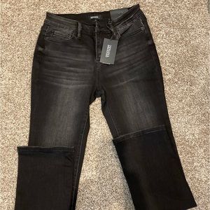 Zenana Womens Straight Leg Black Denim Jeans, Size 27, NWT